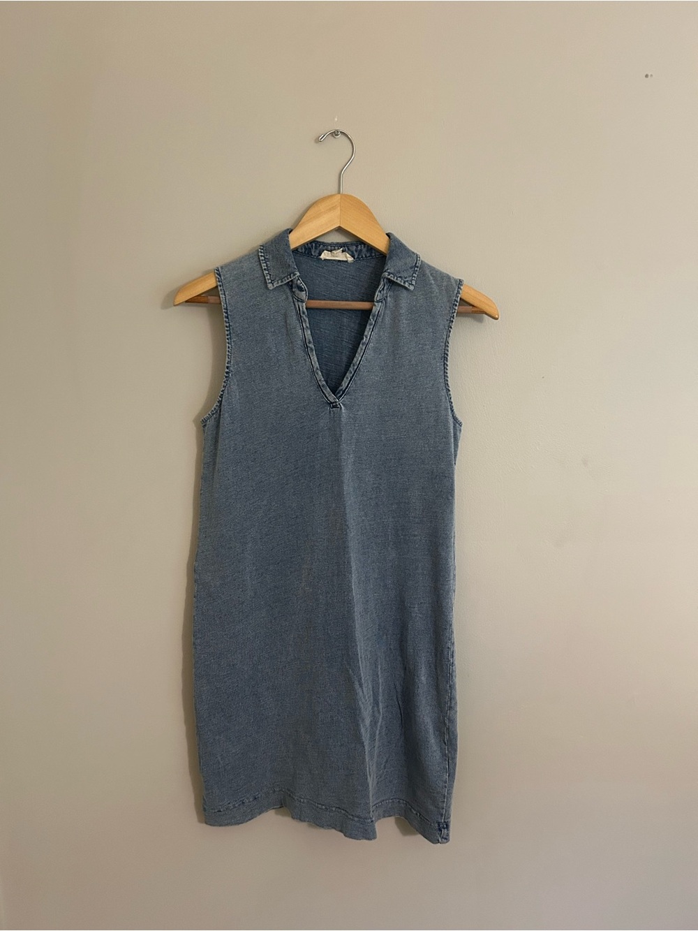 Jane and Delancey Light Blue Denim Polo Tank